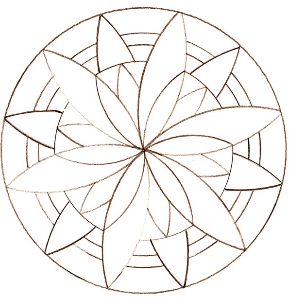 Coloriage De Triple Rosace Coloriage Rosace Facile