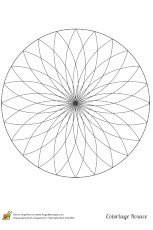 Coloriage De Triple Rosace Dessin   Colorier D Une Rosace Fleurs Et Feuilles