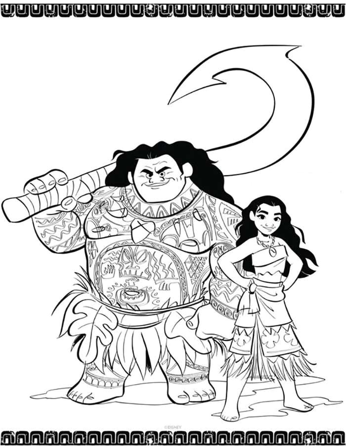 Coloriage De Vaiana En Couleur Coloriages Gratuits   Imprimer Vaiana Et Maui