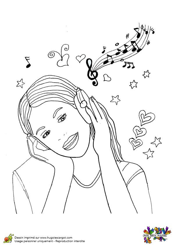 Coloriage De Violetta A Imprimer Hugo L Escargot Coloriage De Violetta Avec Ses écouteurs