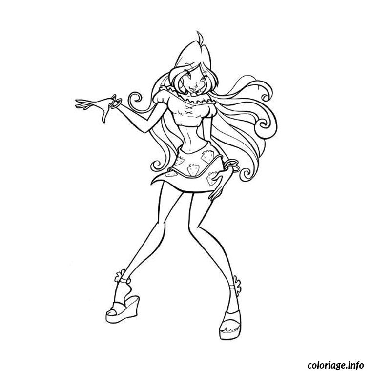 Coloriage Des Winx En Ligne Coloriage Winx Flora Dessin