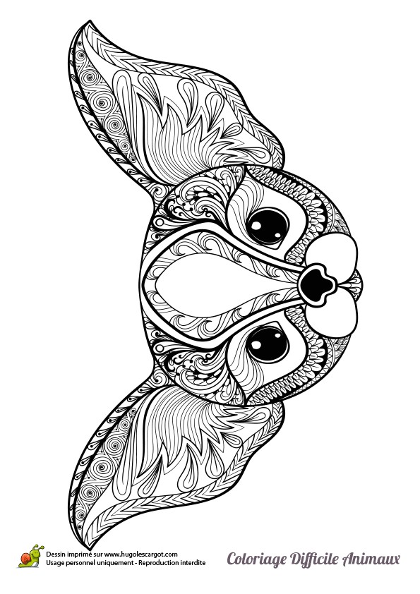 Coloriage Difficile Pour Adulte Animaux Coloriage D Un Dessin D Un Mignon Petit Chien   La Mani¨re Mandala