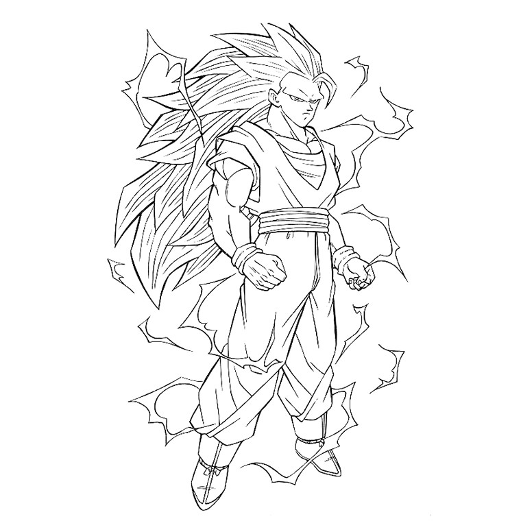 Coloriage Dragon Ball Gt Sangoku Super Sayen 4 55 Beau Stock De Dessin Dragon Ball Z