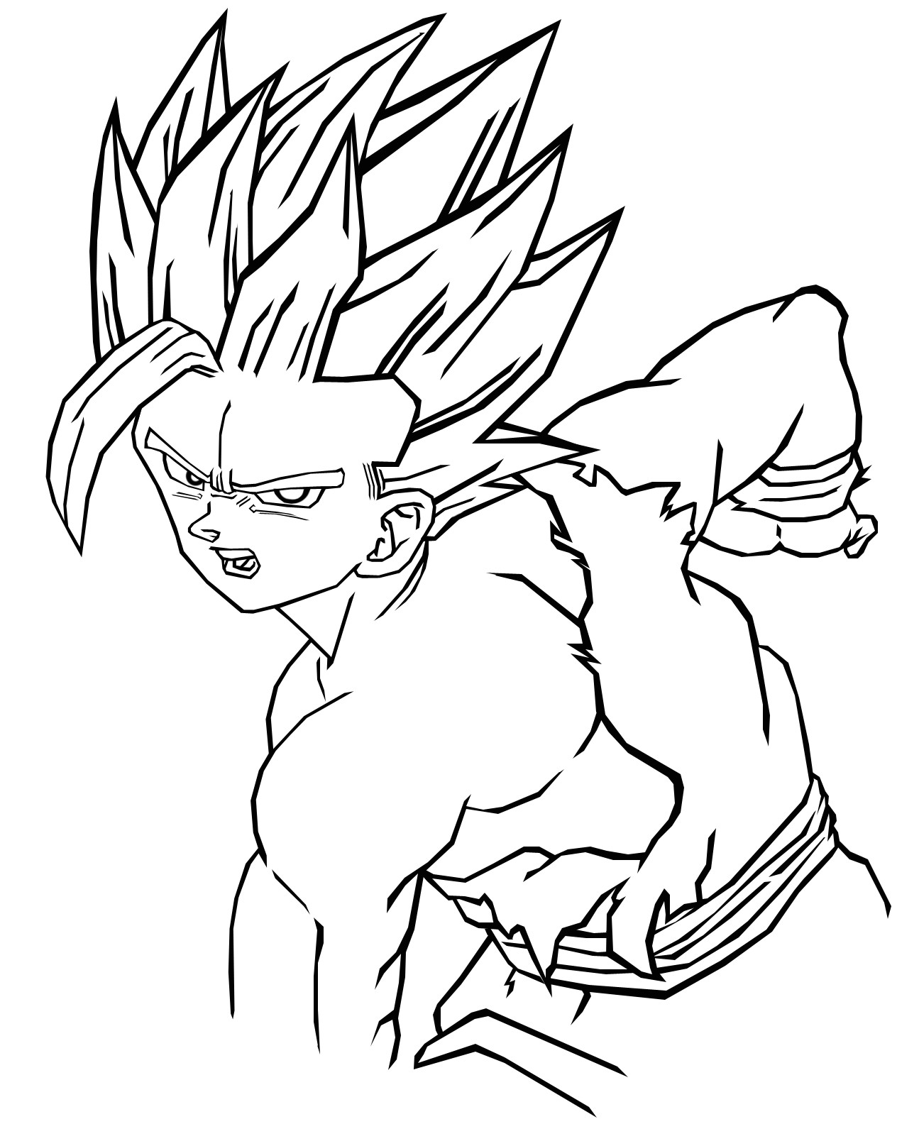 Coloriage Dragon Ball Z Sangohan Super Sayen 4 Dessins Gratuits   Colorier Coloriage Ado   Imprimer