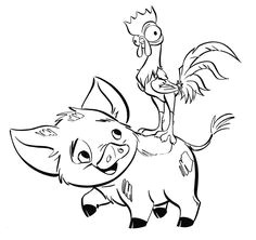 Coloriage Du Cochon De Vaiana Coloriages Gratuits   Imprimer Vaiana Et Maui