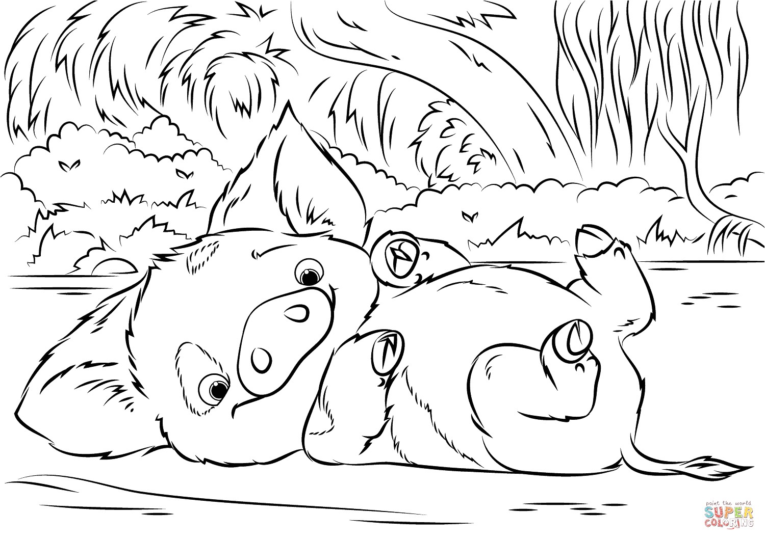 Coloriage Du Cochon De Vaiana Vaiana Pua Coloriage Va¯ana La Légende Du Bout Du Monde