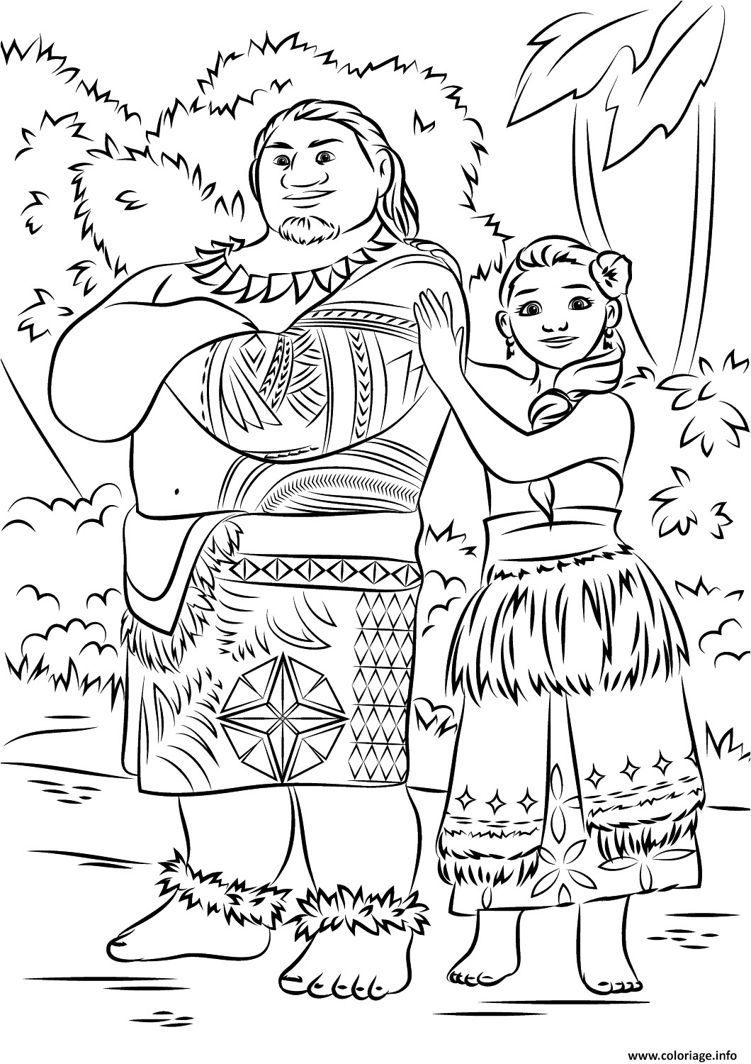 Coloriage En Ligne Gratuit De Vaiana Coloriage Tui Et Sina De Vaiana Moana Disney Dessin