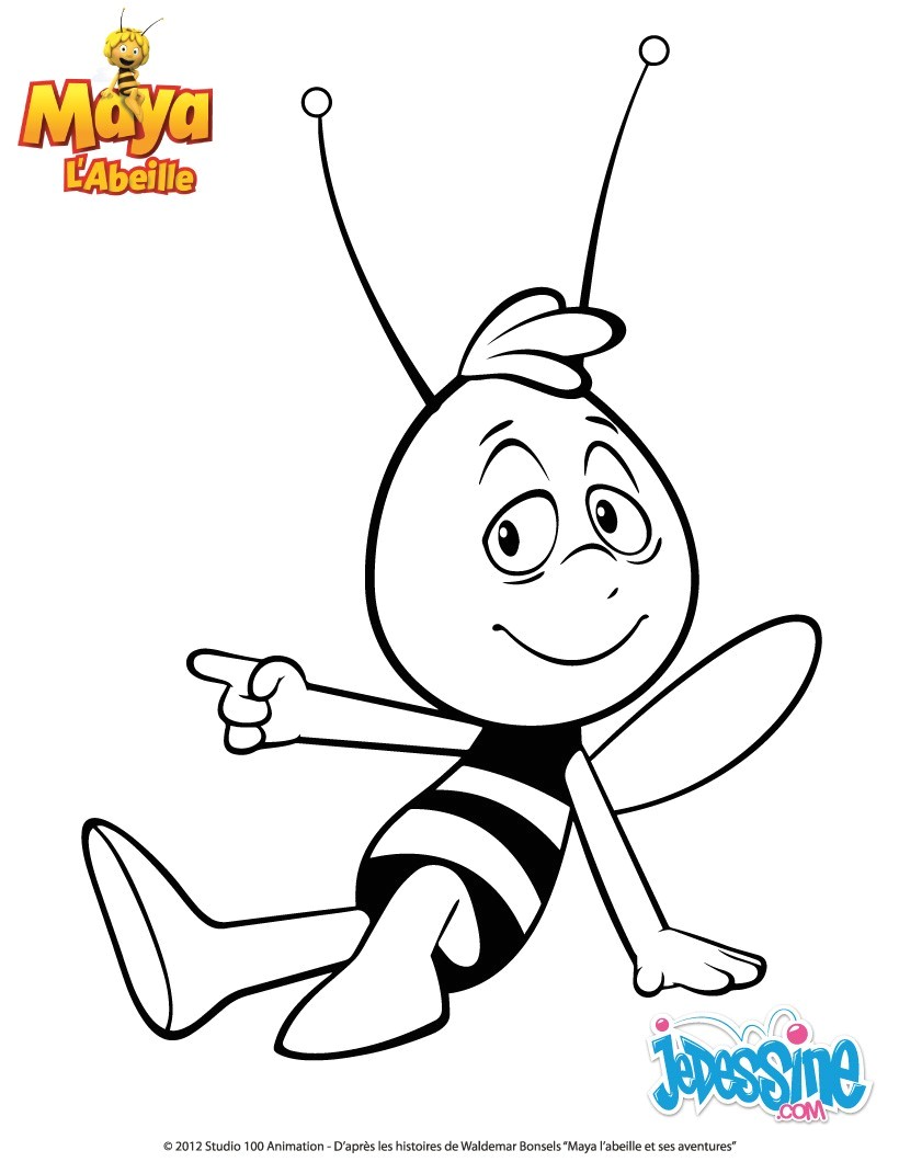 Coloriage En Ligne Gratuit Maya L Abeille Coloriages Willy   Colorier Fr Hellokids