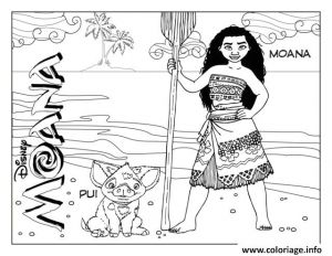Coloriage En Ligne Gratuit Vaiana Coloriage Princesse Vaiana Moana Waialiki Et Pui Pig Dessin