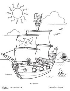 Coloriage épée Pirate Fun Printables Pirate Ship Coloring Page Spoonful