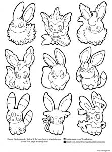 Coloriage Evoli Et Pikachu Coloriage Pokemon Eevee Evolutions List Dessin Imprimer