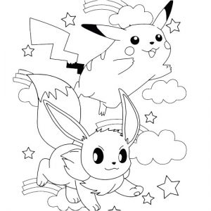Coloriage Evoli Et Pikachu Pokemon Go 147 Jeux Vidéos – Coloriages Imprimer