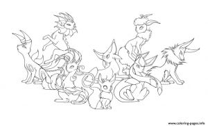 Coloriage Evoli Et Ses Evolutions Evoli Mega Evolution Galerie