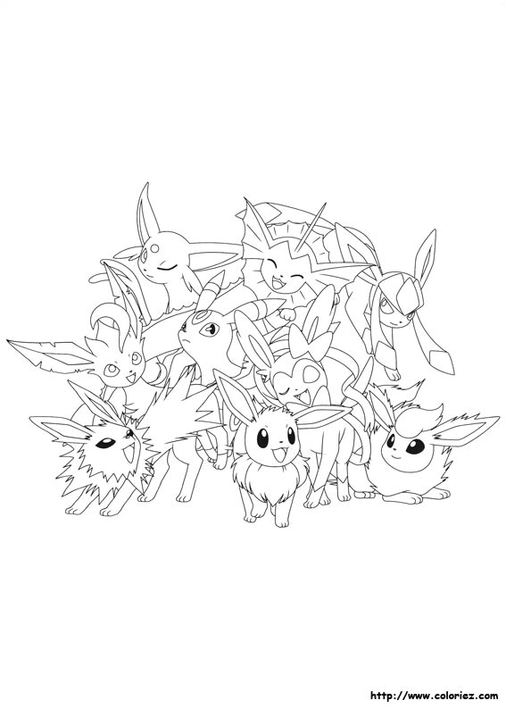 Coloriage Evoli Pokemon Coloriage Evoli Et Ses évolutions
