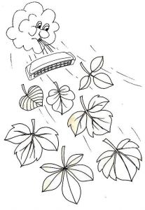 Coloriage Feuille D Automne à Imprimer Podzim Hraje Na Harmoniku Podzim Pinterest