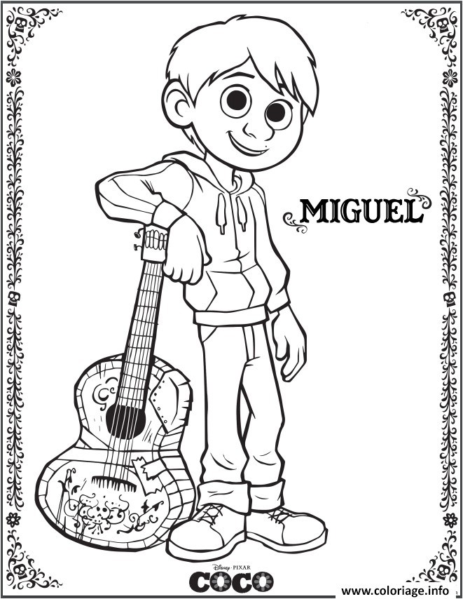 Coloriage Fille Et Garçon A Imprimer Coloriage Miguel Coco Disney Dessin   Imprimer