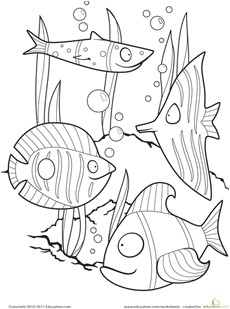 Coloriage Fond Marin Maternelle Color the Fancy Fish