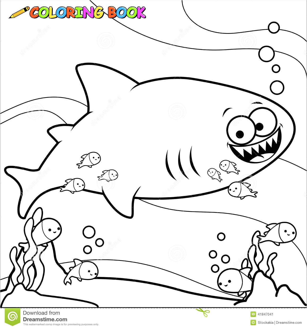 Coloriage Fond sous Marin Poissons De Livre De Coloriage sous Marins Illustration De Vecteur