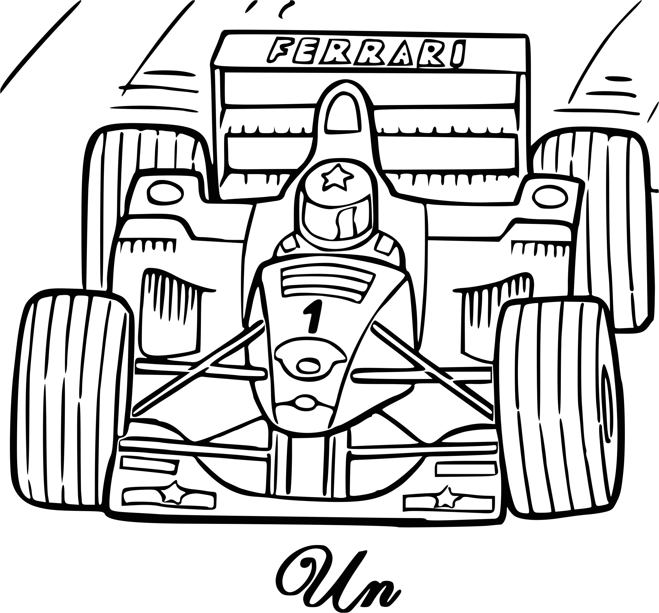 Coloriage formule 1 Ferrari Coloriage formule 1 Dessin   Imprimer Sur Coloriages Fo