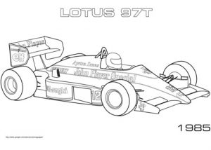 Coloriage formule 1 Lotus Coloriage 1985 Lotus 97t