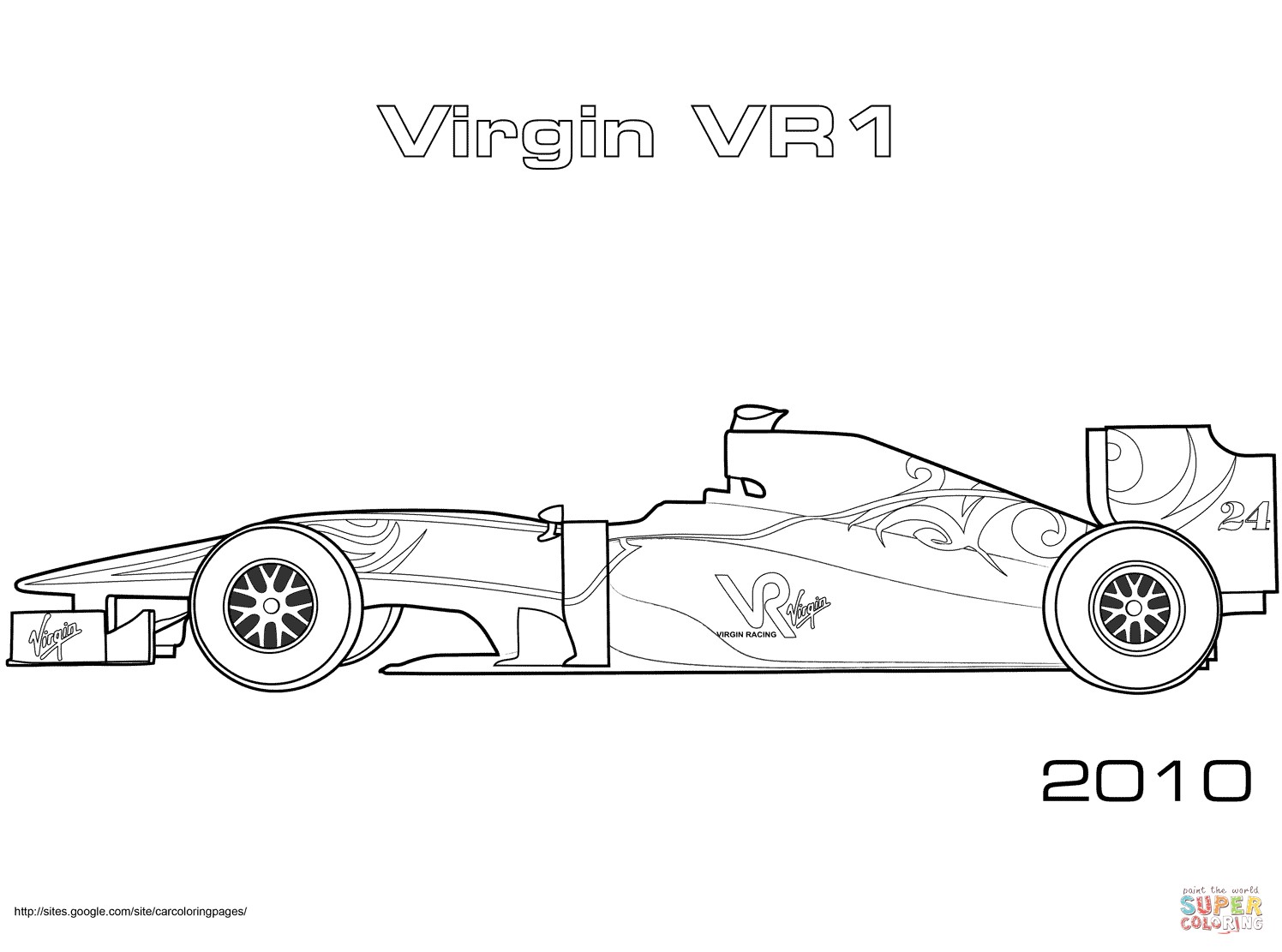 Coloriage formule 1 Lotus Coloriage Voiture De formule 1 Virgin Vr 01