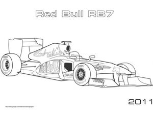Coloriage formule 1 Red Bull Coloriage Voiture De formule 1 Red Bull Rb7