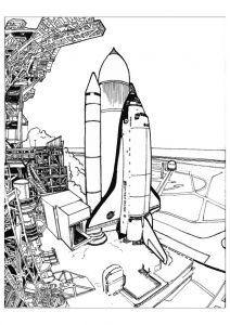 Coloriage Fusee Ariane Coloriage Fusee Navette Sur Hugolescargot