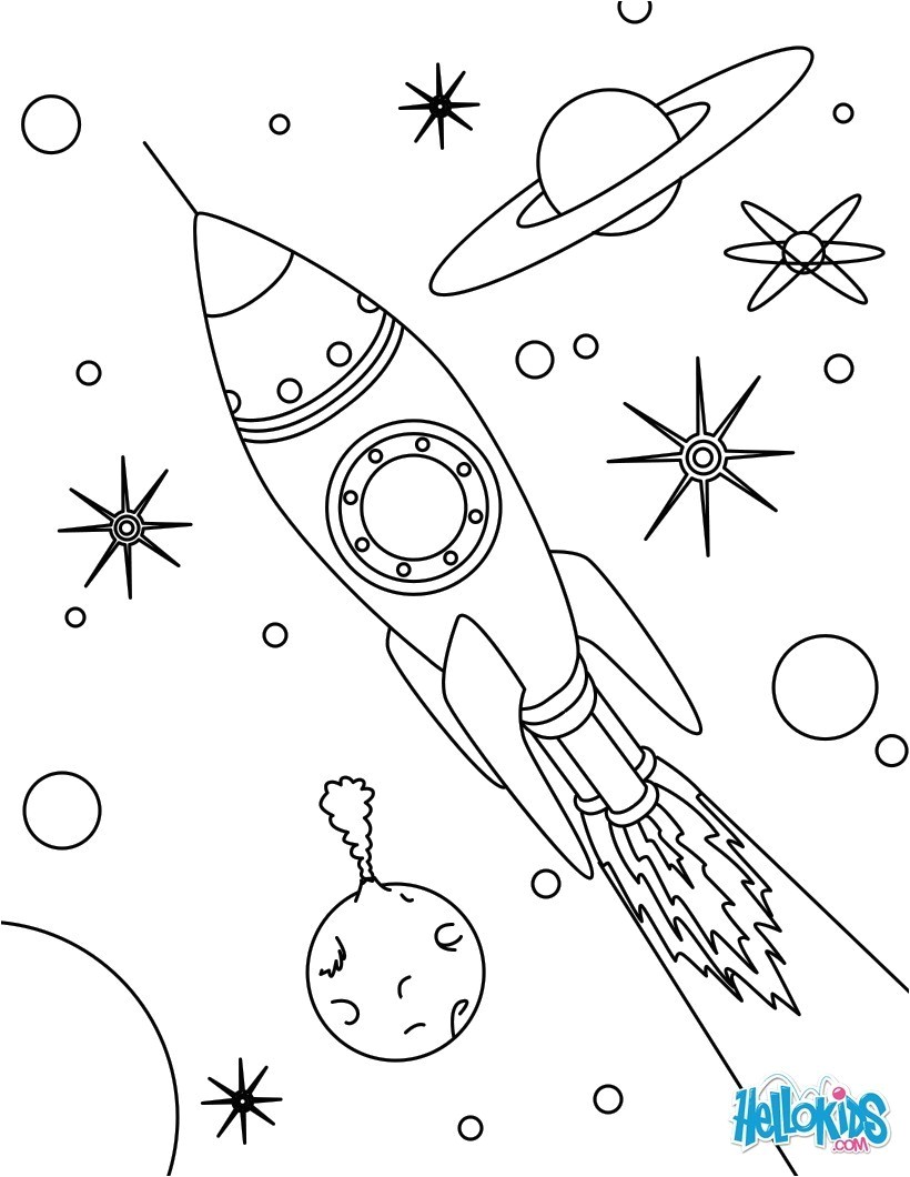 Coloriage Fusee Espace Coloriages Fusée De L Espace Fr Hellokids