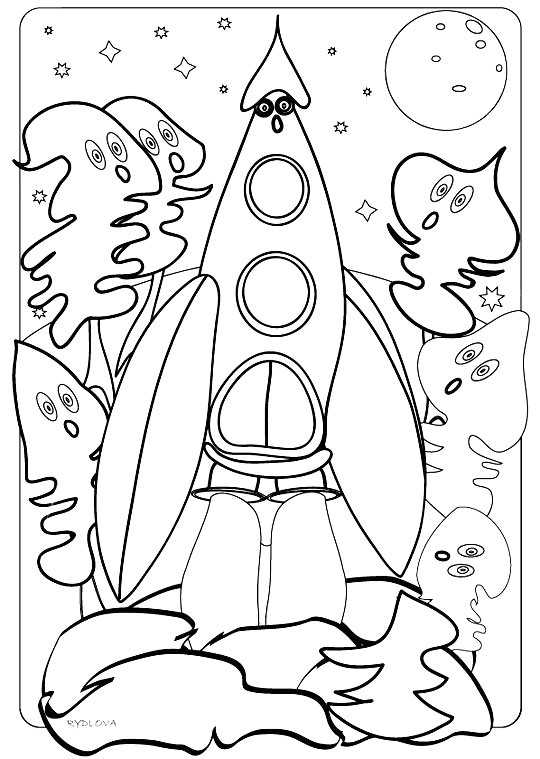 Coloriage Fusée Tintin Coloriages De Fusées   Imprimer Coloriage   Imprimer