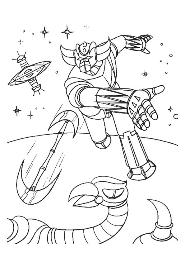 Coloriage Goldorak En Ligne Coloriage Robot Goldorak Sur Hugolescargot