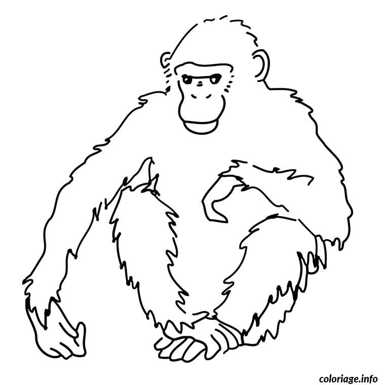 Coloriage Gratuit Gorille Coloriage Singe Afrique Jecolorie