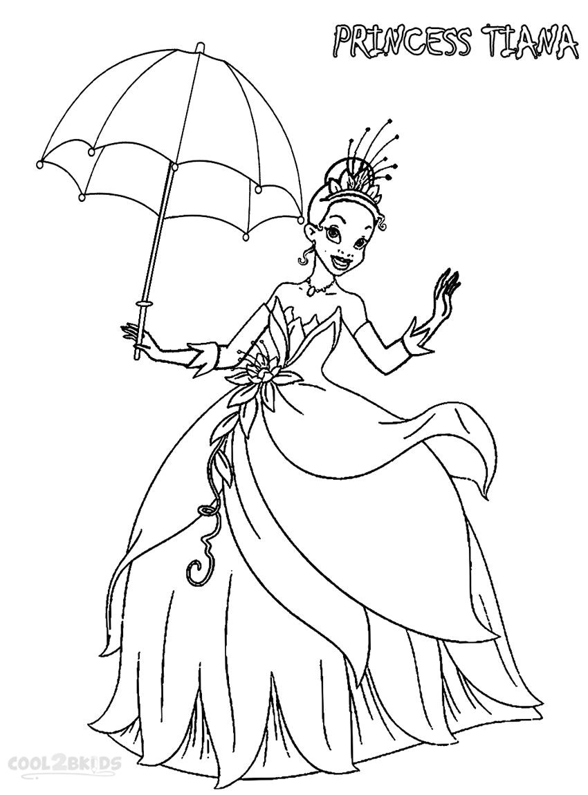 Coloriage Gratuit Princesse Tiana Printable Princess Tiana Coloring Pages for Kids Cool2bkids