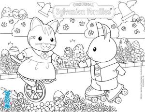 Coloriage Gratuit Sylvanian Families Celebrate Easter with the Sylvanian Families Coloring Pages