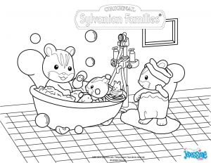 Coloriage Gratuit Sylvanian Families Coloriages La Famille écureuil Dans Le Bain Fr Hellokids