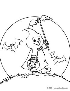 Coloriage Halloween Pour tout Petit Coloriages Chien Fant´me Fr Hellokids