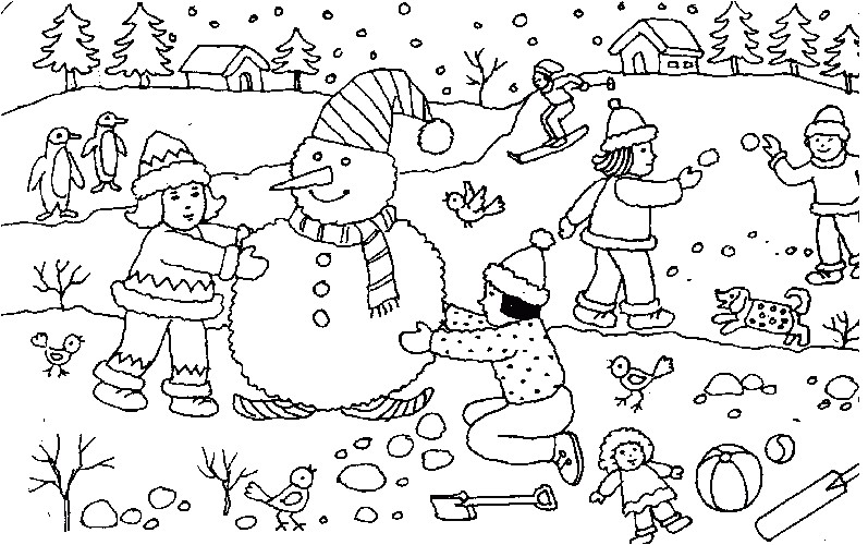 Coloriage Hiver Pour Maternelle Coloriage Hiver Neige