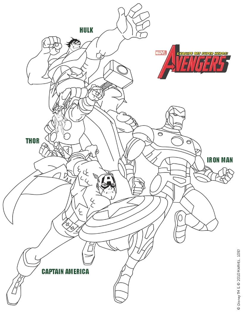 Coloriage Hulk Avengers à Imprimer Coloriage Les Avengers   Colorier