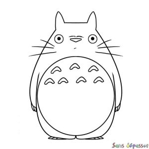 Coloriage Imprimer Mon Voisin totoro Coloriage Mon Voisin totoro Sans Dépasser