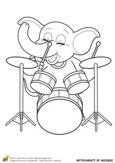 Coloriage Instrument De Musique Batterie Coloriage D Un Instrument De Musique Le Ukulele