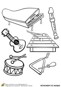 Coloriage Instrument De Musique. Hugolescargot Dessin Colorier D Instruments De Musique