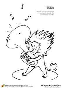 Coloriage Instrument De Musique. Hugolescargot Dessin Colorier Instrument De Musique Typique Le Tuba