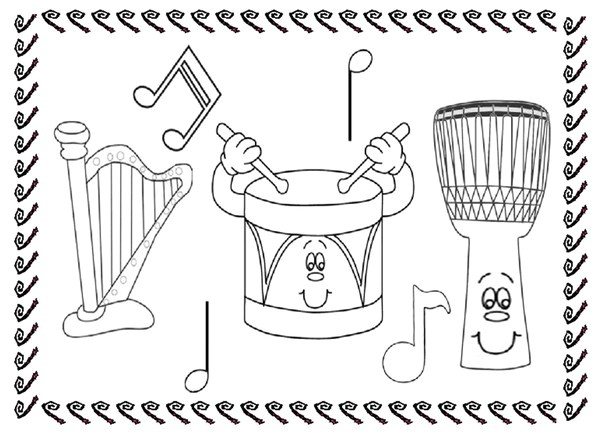 Coloriage Instrument De Musique Rigolo Coloriage Instrument De Musique Maternelle