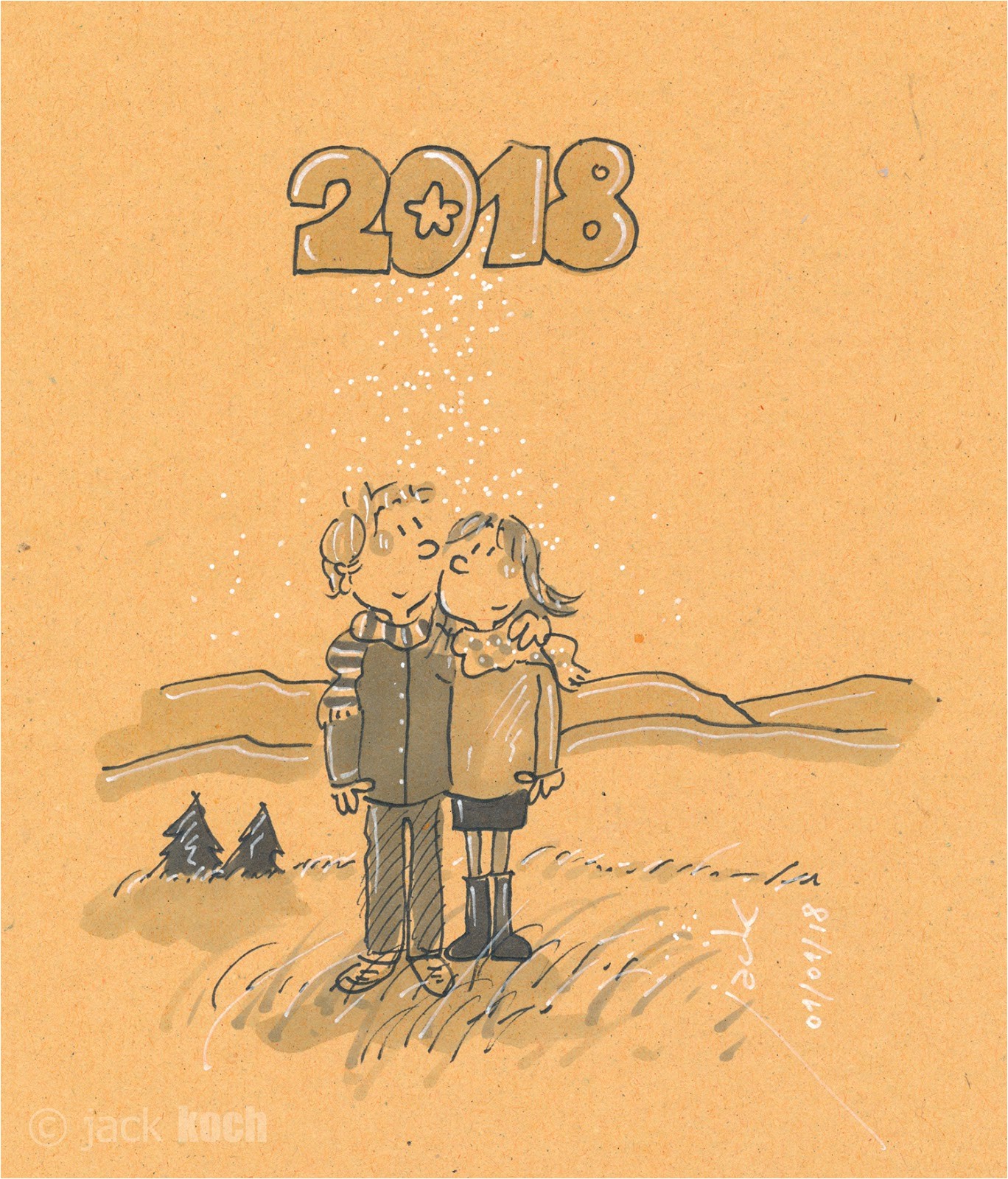 Coloriage Janvier Bonne Année Danger école