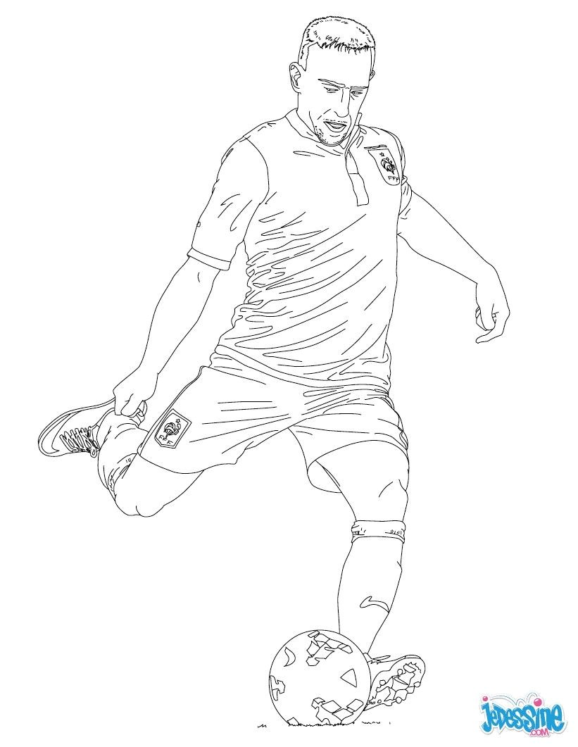 Coloriage Joueur De Foot Lionel Messi Coloriage Du Joueur De Foot Fran§ais Franck Ribéry  Imprimer