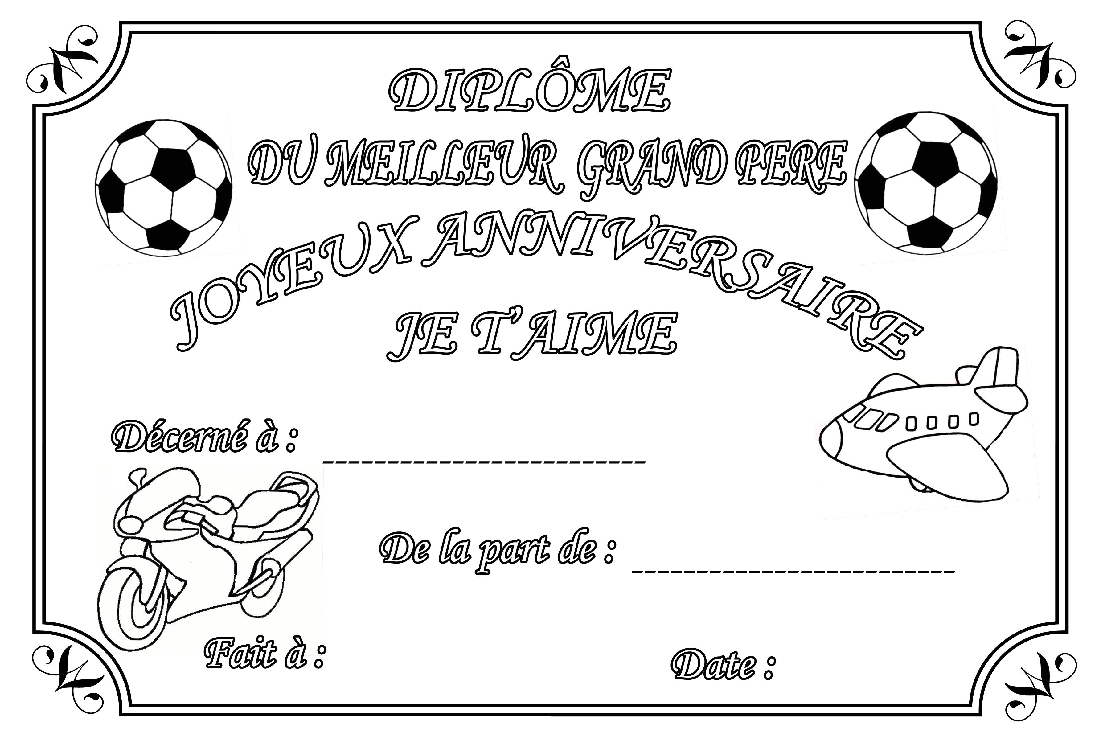 Coloriage Joyeux Anniversaire Maman Diplome Coloriage Anniversaire Divers