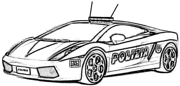 Coloriage Lamborghini Police Coloring Police Car Coloring Pages S P with Police Car