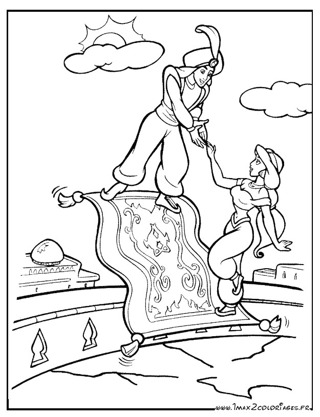 Coloriage Lampe Aladin 19 Dessins De Coloriage Aladdin Et La Lampe Merveilleuse   Imprimer