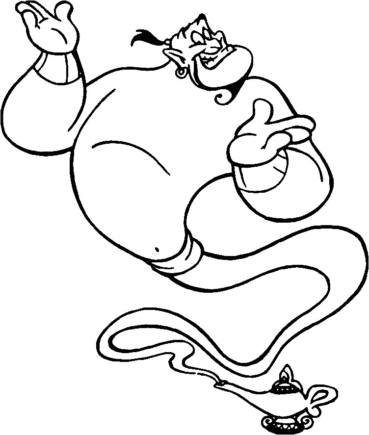 Coloriage Lampe Aladin Coloriage Génie D Aladdin Et La Lampe Merveilleuse   Imprimer