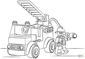 Coloriage Lego Ambulance Lego Fire Truck Coloring Page