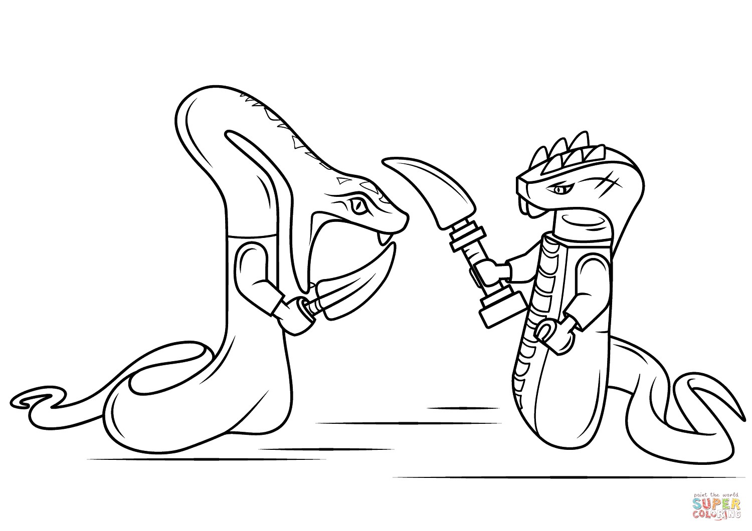 Coloriage Lego Ninjago Serpent Gratuit Lego Ninjago Snakes Coloring Page
